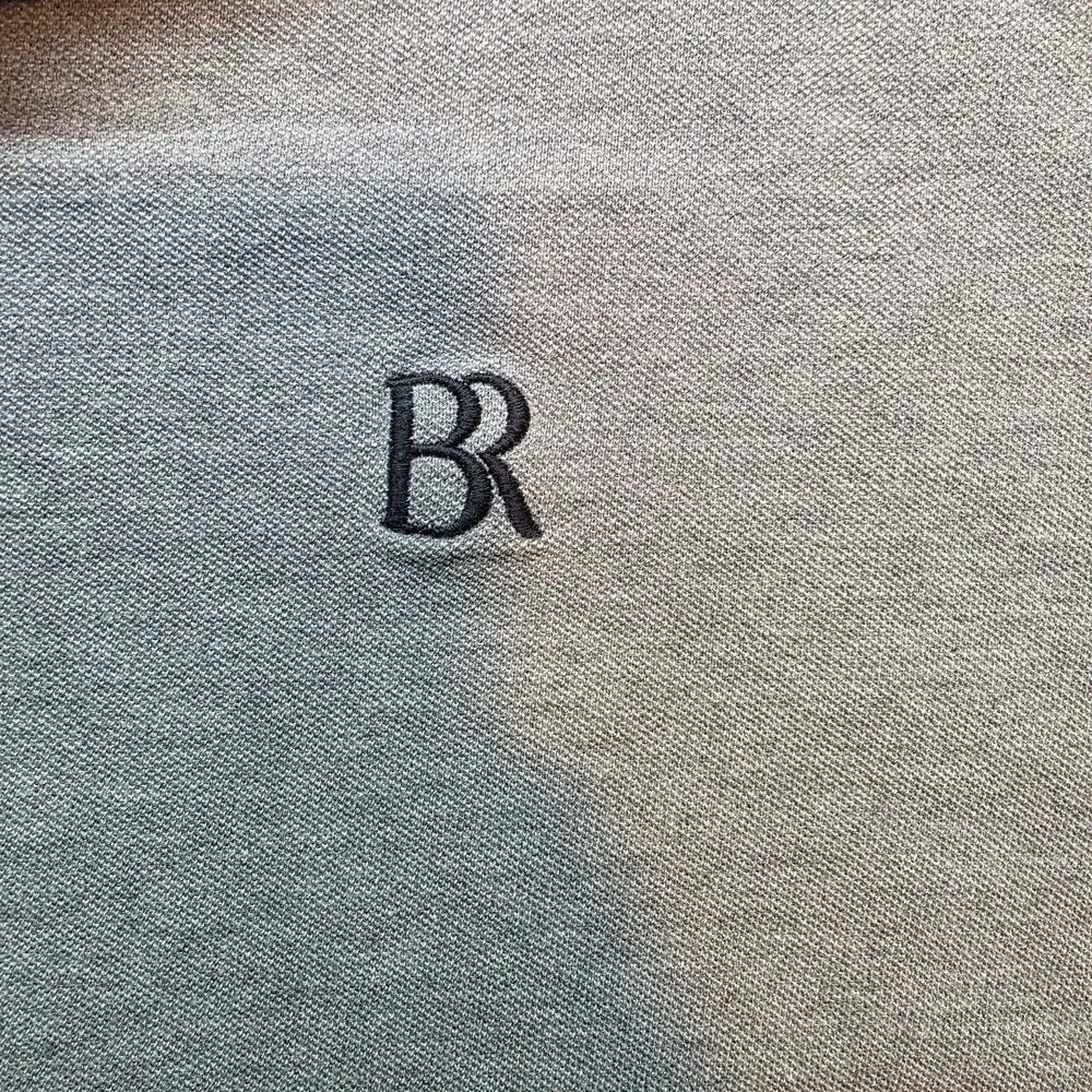 Banana Republic Polo Shirt Mens 2XLT Gray BR Logo Short Sleeve Contrast Trim